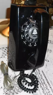 Excellent Vintage Western Electric Black Classic Rotary Dial Wall Phone Works! • $134.95