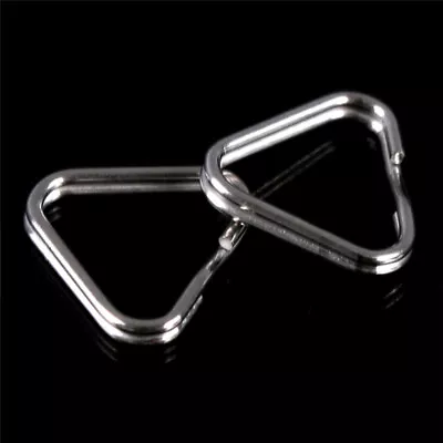 4Pcs Replacement Chrome Finish Split Ring Camera Strap Triangle Rings Hook ZDP • £4.89