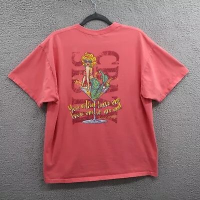 Lucy Buffet Shirt Womens Extra Large Pink Crazy Sista Mermaid Graphic Tee • $8.21