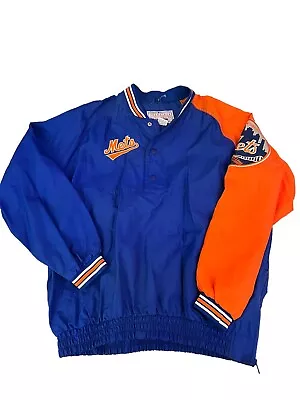 Vintage New York Mets STARTER Mens Puffer Pullover Jacket RARE NY MLB XL DIAMOND • $87.99