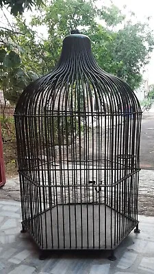 Vintage Iron Metal Bird Cage Heavy Hanging Bird Cage Indian Style Bird House  • $1750