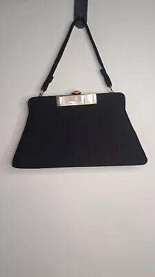 Vintage A Framed Handbag Mother Of Pearl Snap Closure Satin Lined Excellent Cond • $40