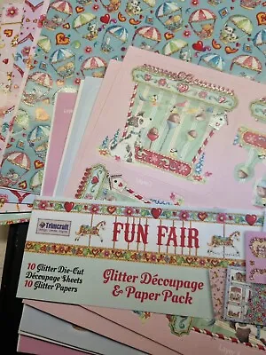 Fun Fair 10 Glitter Decoupage & 10 Paper Pack Trimcraft Dogs Animals  • £2.50