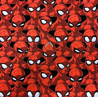 $0.85 • Buy BonEFul Fabric Cotton Quilt Red Spiderman Head Face Mask Super Hero Sale L SCRAP