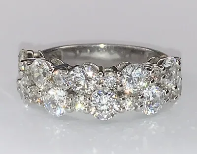 $63.95 • Buy Jose Hess Sterling 925 Staggered CZ Cubic Zirconia Cluster Band Ring, SZ 6, 4g