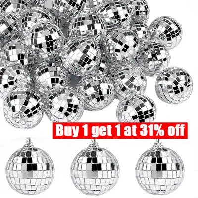 60PCS Mini Disco Mirror Ball Hanging Glitter Ball For DJ Dance Party Stage Decor • £8.35