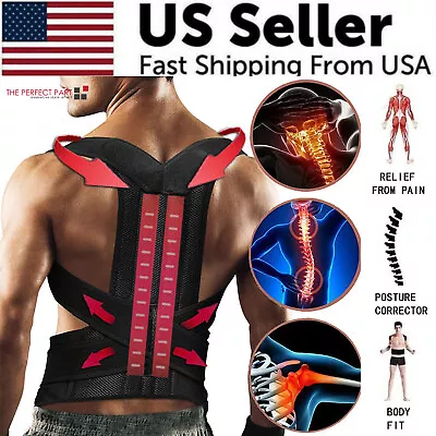 Adjustable Posture Corrector Low Back Support Shoulder Brace Belt For Men Women • $9.89