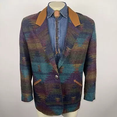 Pioneer Wear Blazer Jacket Western Southwestern Blanket Coat Najavo Vtg Women XL • $79.99