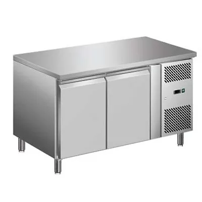 £1799 • Buy Commercial Double 2 Door Refrigerated Steel Counter Freezer With Steel Work Top