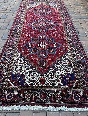 Vintage Colorful Handmade Geometric Oriental Rug Gallery Size Runner 5'x12' • $8000