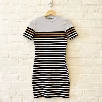 T By Alexander Wang || Engineered Stripe T-Shirt Mini Dress Blue XS • $48.85