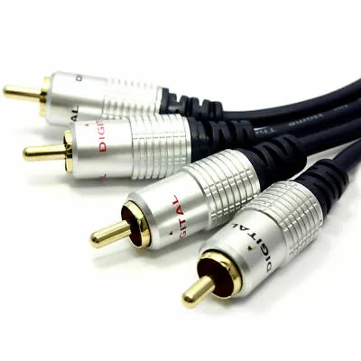 Premium 2RCA To 2 RCA Phono Stereo Audio Cable Male To Male Gold Plated 0.5m~10m • $19.99