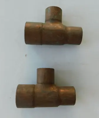 1  X  3/4” X  3/4  T-Fitting  COPPER PIPE FITTING Sweat Tee Fittings Lot Of 2 • $14.99