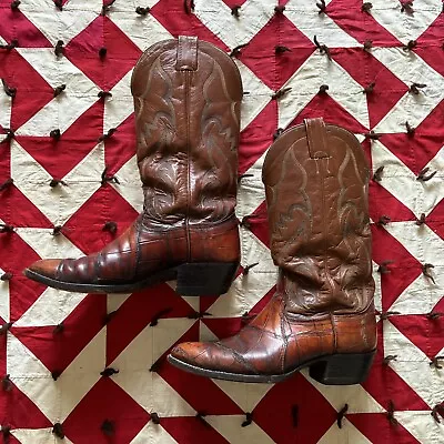 Vintage Nocona Cowboy Boots Mens 7.5 D As Is Worn Flaws Leather 70s • $25