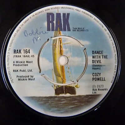 45rpm 7  Single COZY POWELL Dance With The Devil / And Then There Was Skin 1973 • £5