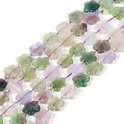 Natural Gemstone Flower Beads Strand 15mm Crystal Drilled Spacer Loose Beads 15  • £13.55