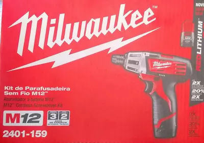 Milwaukee 2401-159 M12 Cordless 1/4  Hex Screwdriver Kit (Euro Charger Type C) • $65