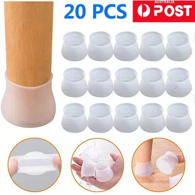 $11.99 • Buy 20PC Chair Leg Silicone Caps Pad Furniture Table Feet Cover Wood Floor Protector