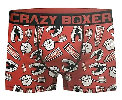 CRAZY BOXER Trick Or Treat Halloween Men’s Boxer Mouths Blood Paste Large New • $10.95