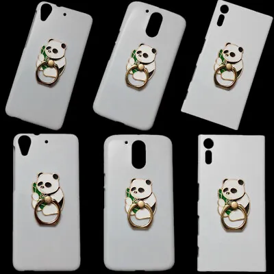 $9.28 • Buy For Phones 3D Cute Panda Finger Ring Stand Holder White Back Hard Skin Case