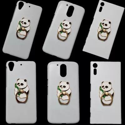 For Phones 3D Cute Panda Finger Ring Stand Holder White Back Hard Skin Case • $9.28