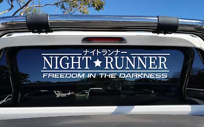 $59.99 • Buy Night Runner Decal Sticker JDM Windscreen Banner Japanese Kanji Drift Racing