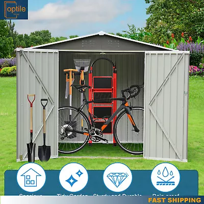 6'x8' Outdoor Metal Storage Shed Garden Tool House With Lockable Doors And Vent • $284.79