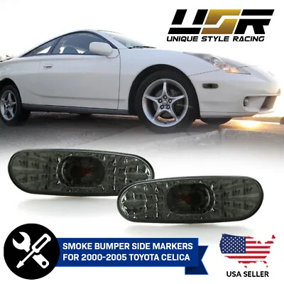 DEPO Pair Of Light Smoke Bumper Side Marker Light For 2000-2005 Toyota Celica • $19.95