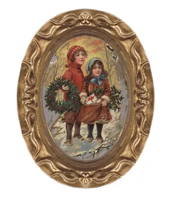 Christmas Kids Miniature Dollhouse Christmas Art Picture 8170 • $11.95