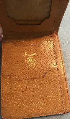 Vintage Freemasonry Masonic Shriners Leather Men's Light Brown Wallet • $9.99