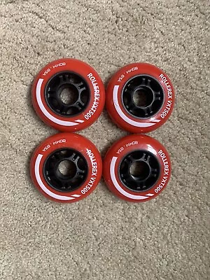 Rollerex 80mm 85A VXT500 Premium Skate Wheels Set Of 4 ~ Red/Black (Wheels Only) • $15.50