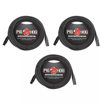 Pig Hog XLR 25 Foot Tour Grade Microphone Cables (3-Pack) • $44.99