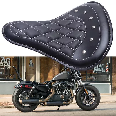 Black Motorcycle Spring Solo Seat For Yamaha V Star 1300 1100 950 650 250 Bobber • $94.11