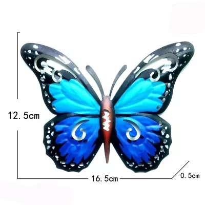 4X Home Fence Ornament Metal Butterfly Garden Decor Wall Art Hanging Sculpture • £5.79