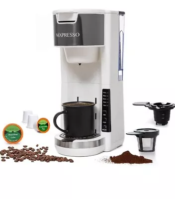  Single Serve Coffee Brewer K-Cup Pods Compatible & Ground Coffee 30oz White • $54.99