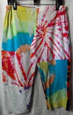 $29.99 • Buy Handmade Patchwork Color Block Style Tie Dye Lounge Pants Women's Size M Ooak