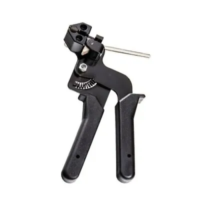 Stainless Steel Crimper Tensioner Cutter Tool Metal Cable Tie Fasten Gun Pliers • £16.99