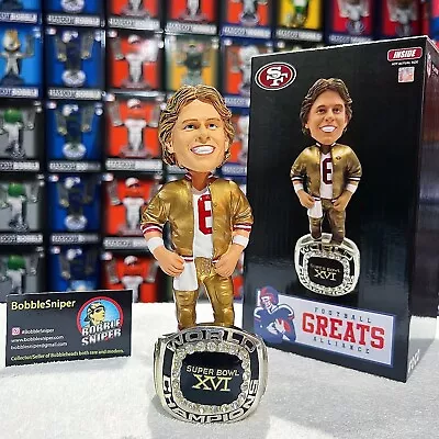 $338 • Buy JOE MONTANA San Francisco 49ers Super Bowl XVI Champion Ring Base NFL Bobblehead