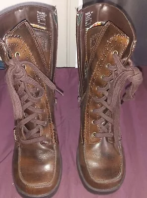 Mudd Womens Size 6.0 M Brown “Tribune”Boots. Zip Up Sides • $35