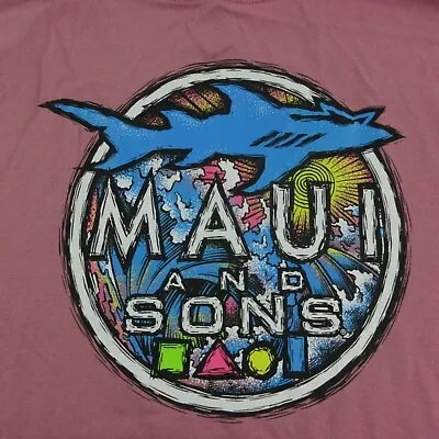 Maui And Sons T-shirt Mens XL Foxglove Shark Logo Surfer Beachwear Casual NWT • $24.88