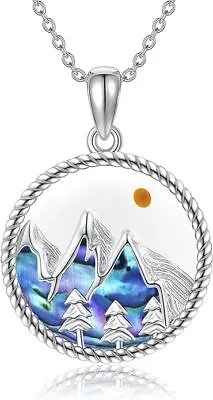 Mountain Necklace Sterling Silver Mustard Seed Sun Faith Pendant Gifts For Women • $89.76