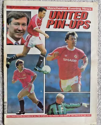 MANCHESTER UNITED PIN-UPS MANCHESTER EVENING NEWS POSTER MAG 1992 Man Utd • £4.99