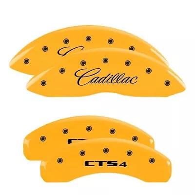 MGP Caliper Covers Set Of 4 Yellow Finish Black Cadillac / CTS4 • $289