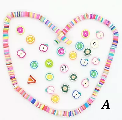 £2.25 • Buy Fruit Themed Polymer Clay Beads & Heishi Beads Jewellery Making 405-425 Beads UK