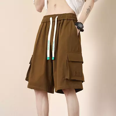 Men's Summer Cotton Fashionable Casual Thin Sports Solid Staple Waist Shorts • $45.84