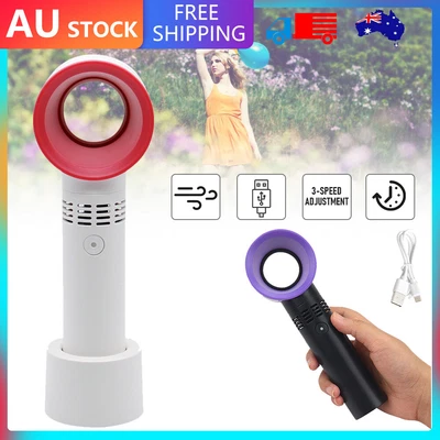 $10.69 • Buy Portable Bladeless Hand Held Cooler Fan USB No Leaf Handy Summer Fan AU STOCK