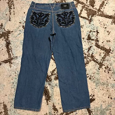 Eight 732 Baggy Embroidered Jeans Size 36x30 Wings Y2K Ed Hardy Style • $40