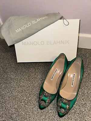 Manolo Blahnik Hangisi 70 Green 36 • £349.99