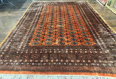 Vintage Pakistani Turkoman Bokhara Rug 9x12 Burnt Orange Handmade Vintage Wool • $2100