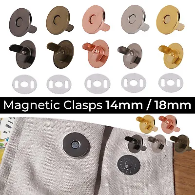 £2.79 • Buy 14/18mm Magnetic Button Snap Clasps Fasteners Closures For Purse Bag Crafts DIY